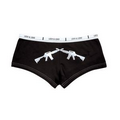 Women's Black Crossed Rifle Booty Short Underwear